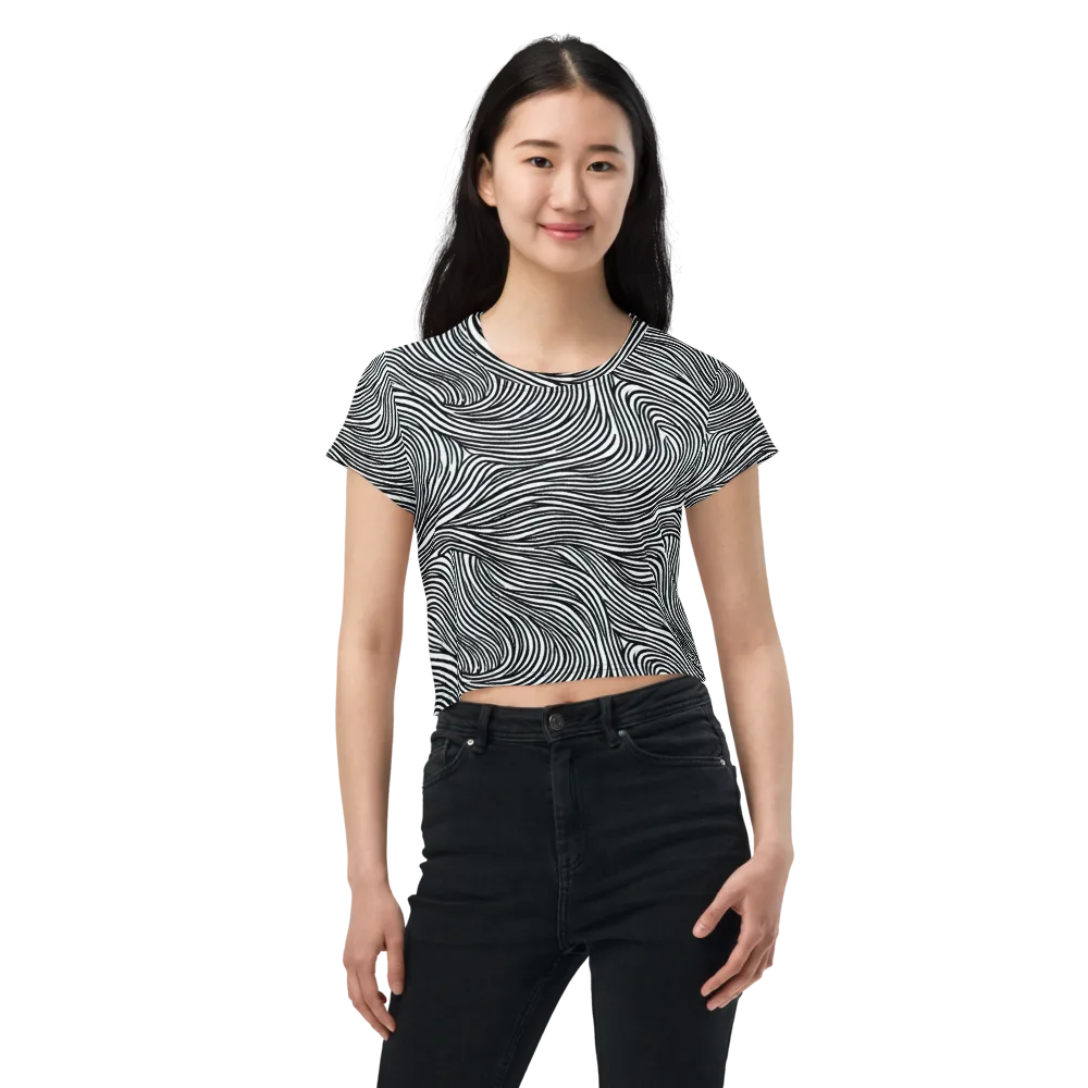 Ink Current on Crop Tee — Front