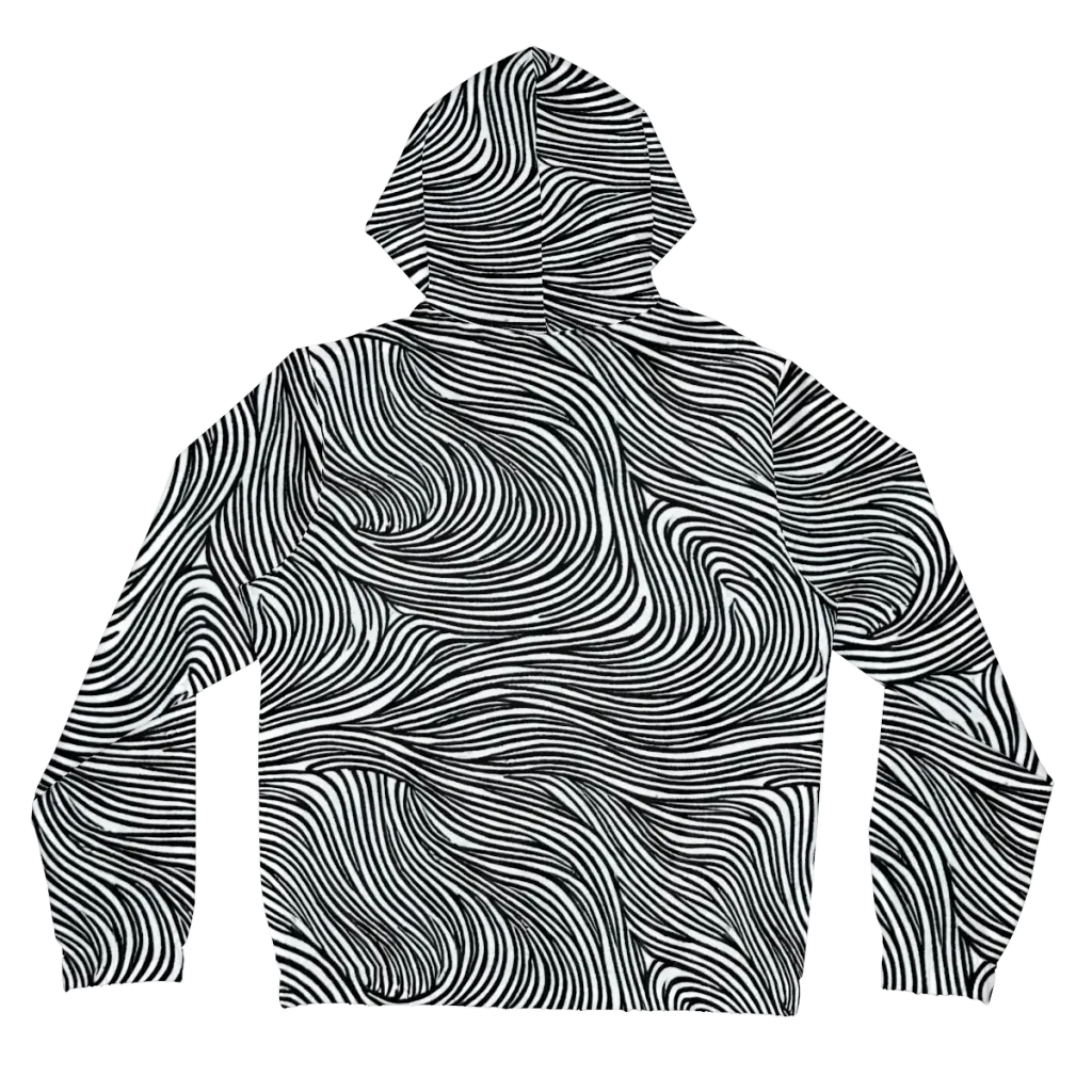 Ink Current on Women's Full-Zip Hoodie — Back