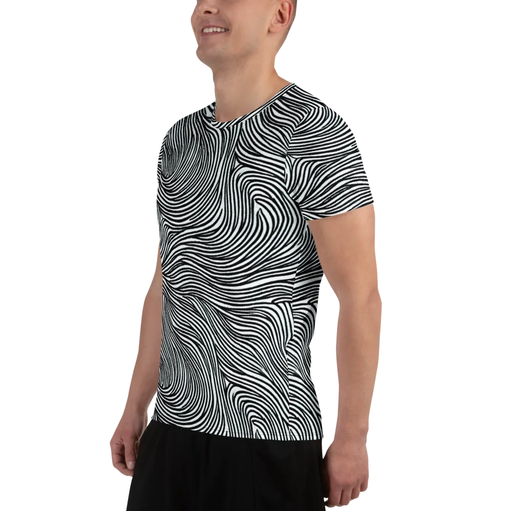 Ink Current on Men's Athletic T-Shirt — Left