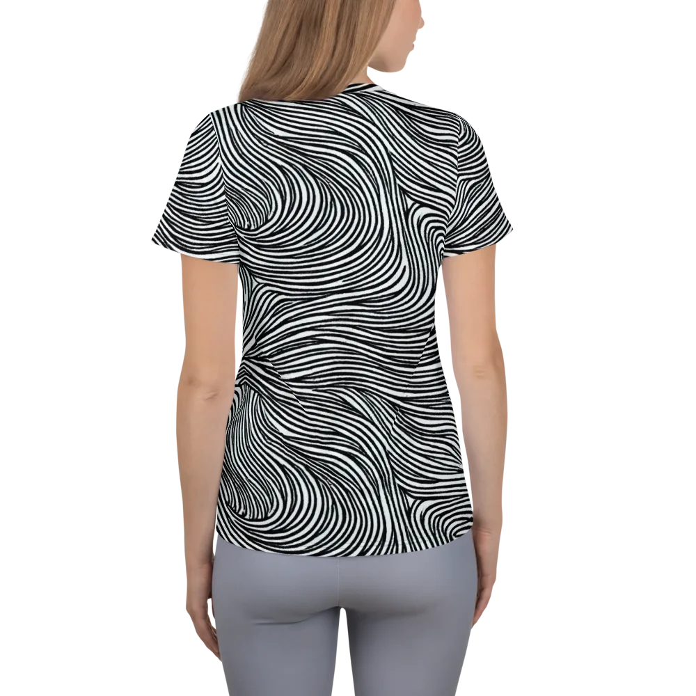 Ink Current on Women's Athletic T-Shirt — Back