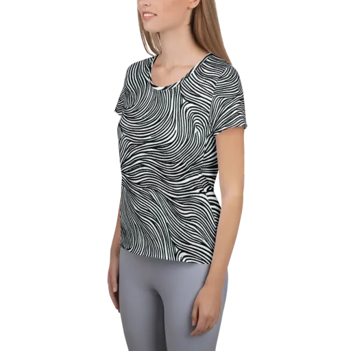 Ink Current on a Women's Athletic T-Shirt