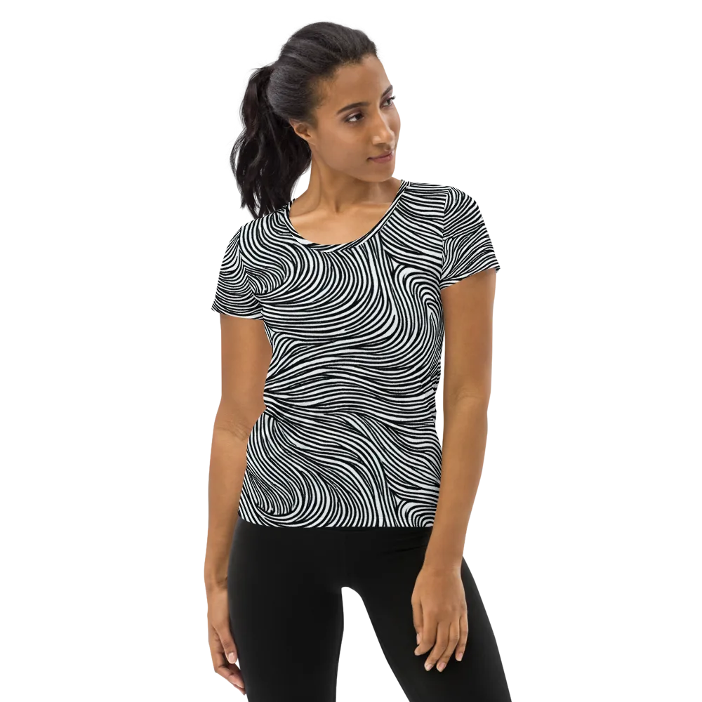 Ink Current on Women's Athletic T-Shirt — Front