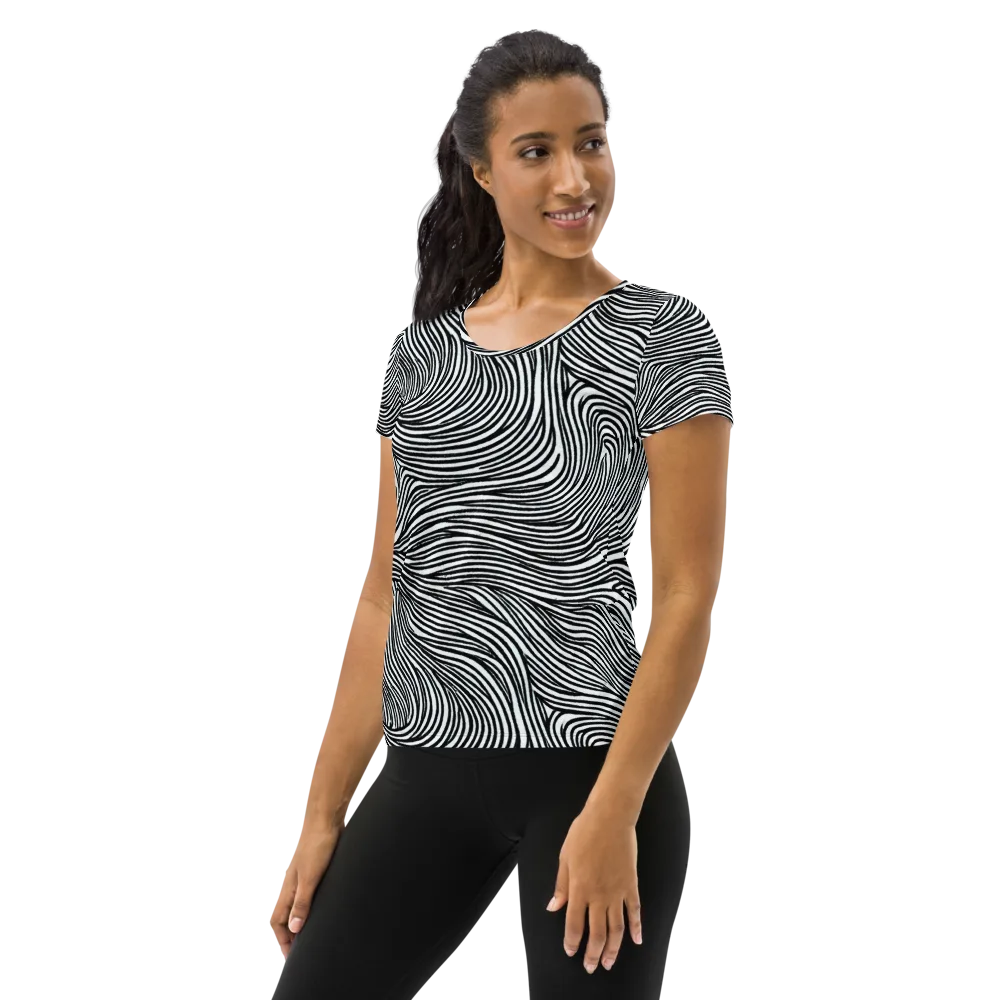 Ink Current on Women's Athletic T-Shirt — Left