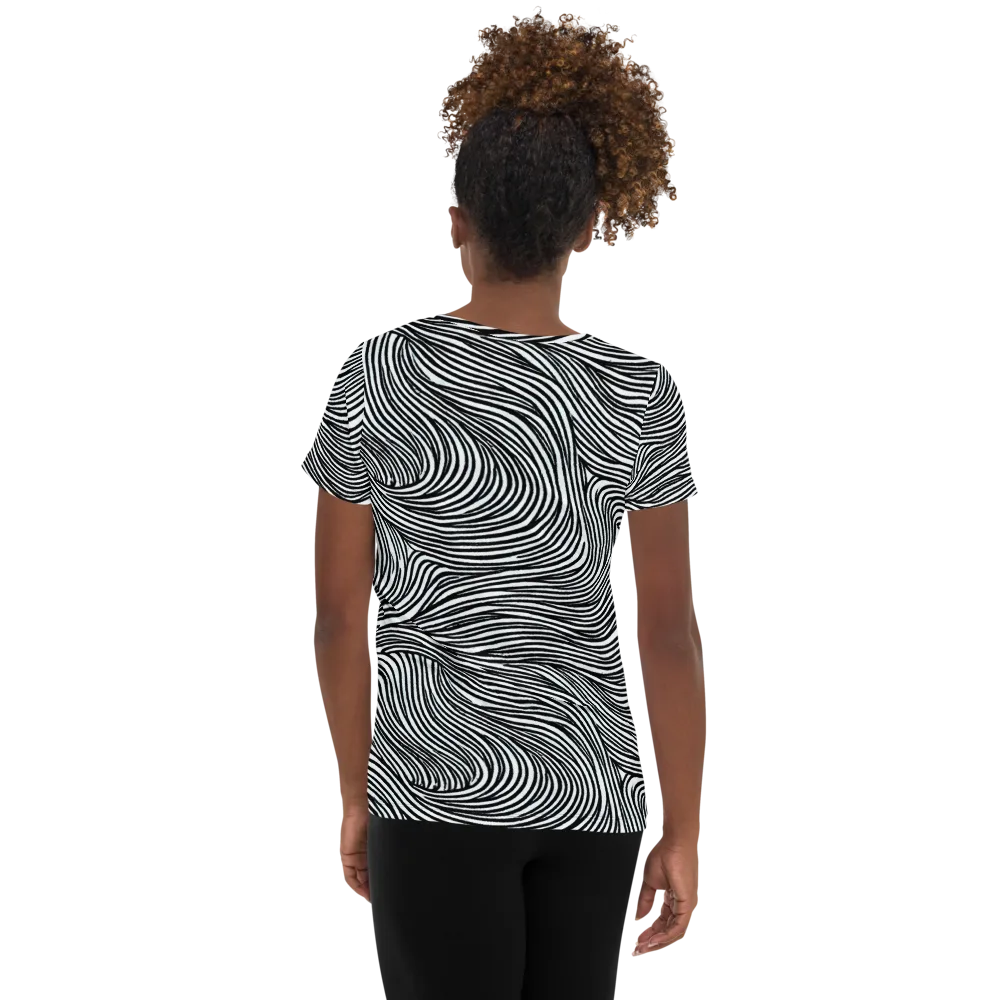 Ink Current on Women's Athletic T-Shirt — Back
