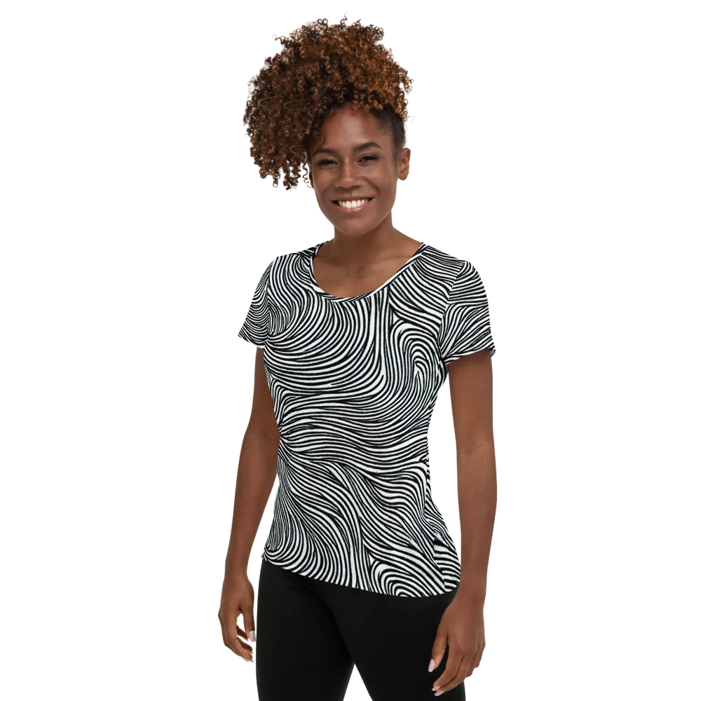 Ink Current on Women's Athletic T-Shirt — Left