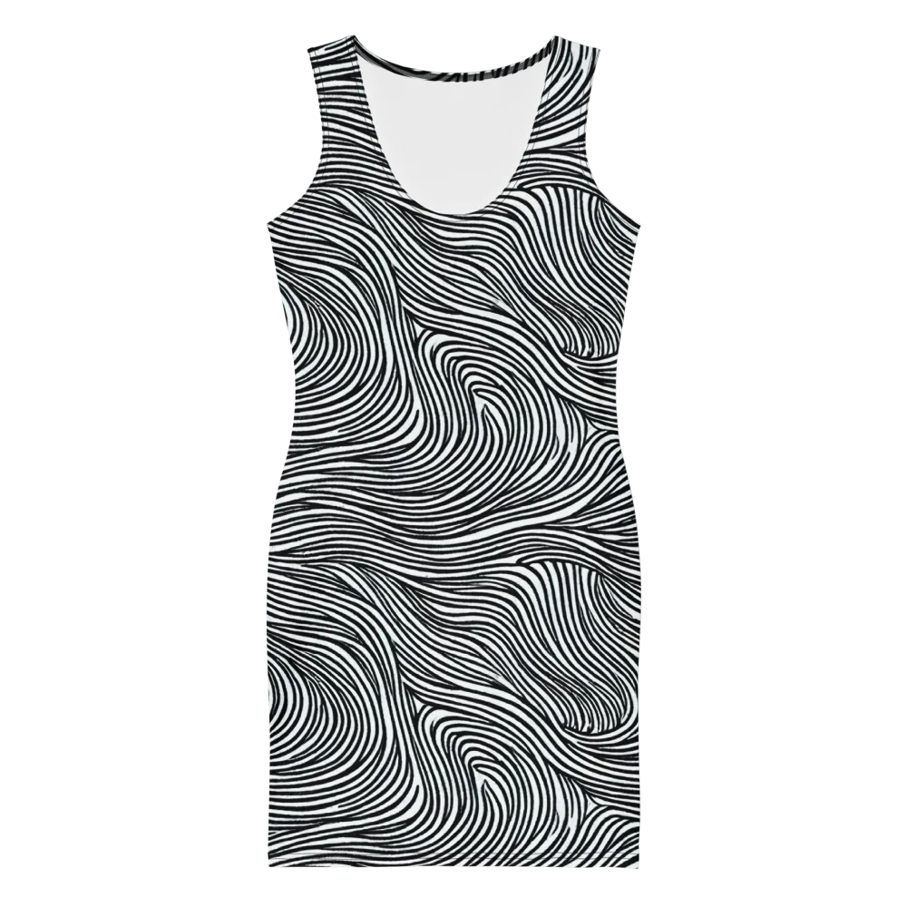 Ink Current on Bodycon Dress — Front
