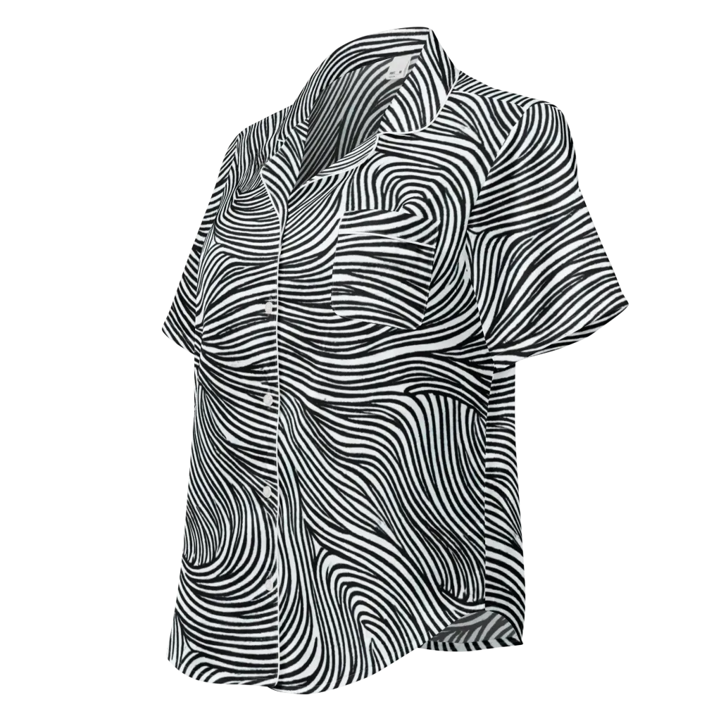 Ink Current on Women's Short Sleeve Pajama Top — Left Front