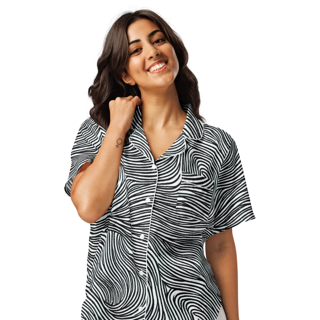 Ink Current on Women's Short Sleeve Pajama Top — Front