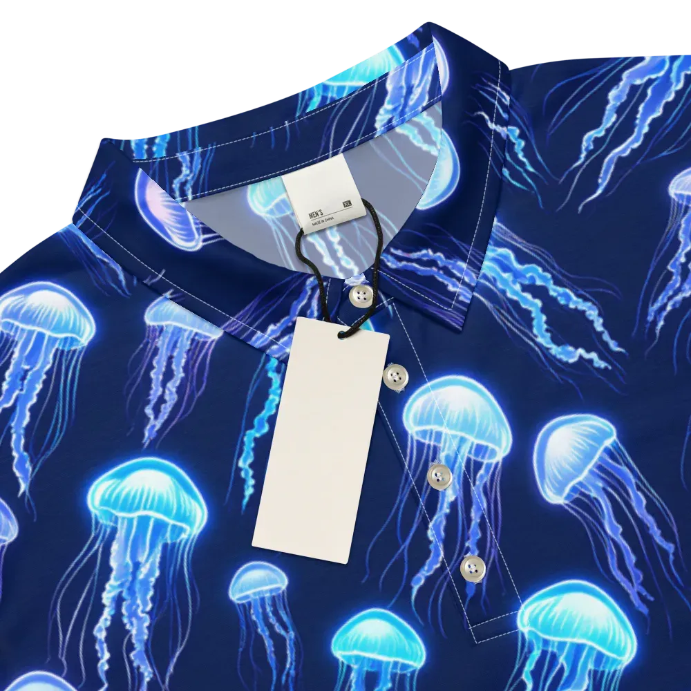 Electric Jellyfish on Men's Slim Fit Polo Shirt — Product details