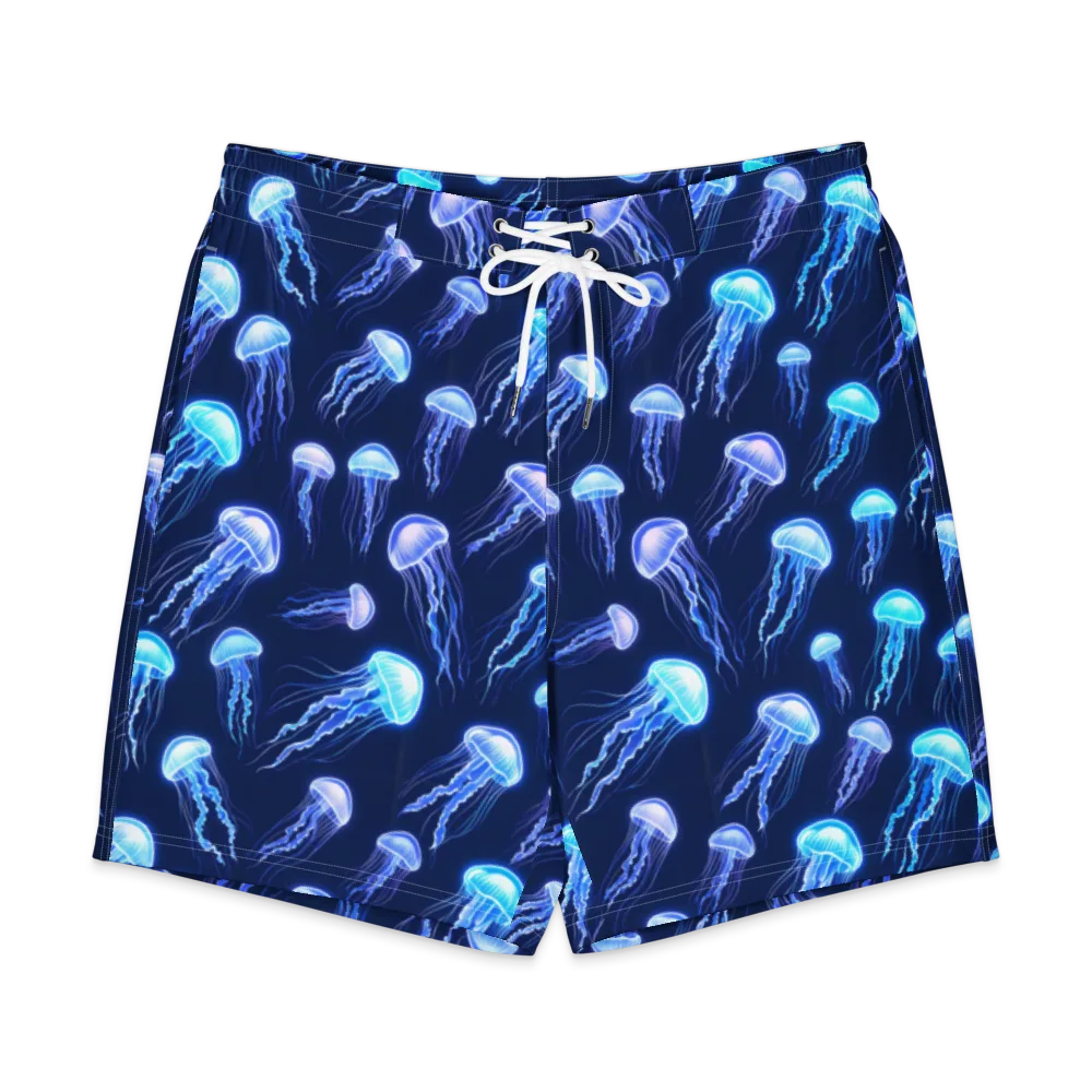 Electric Jellyfish on Men's Board Shorts — Front