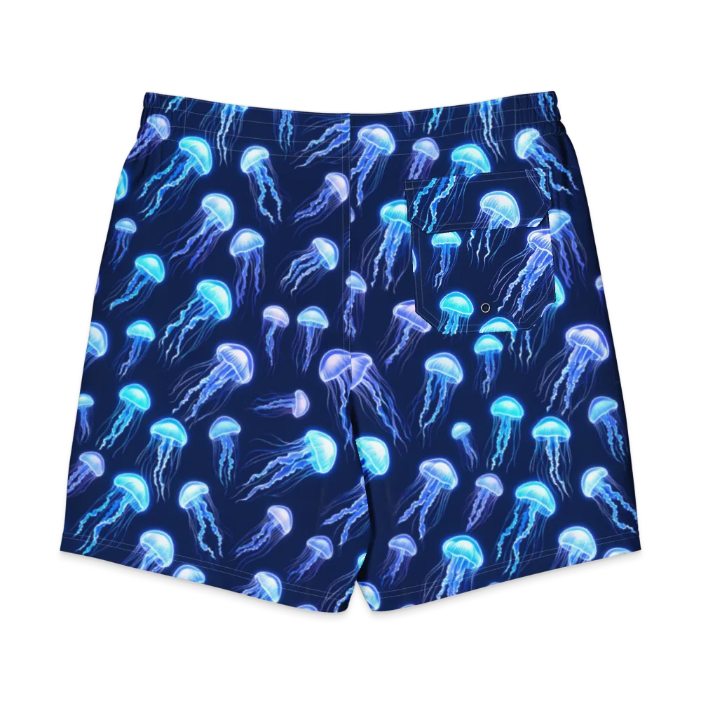 Electric Jellyfish on Men's Board Shorts — Back