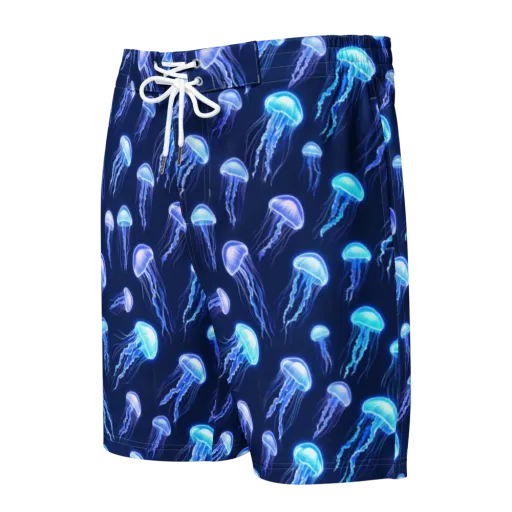 Electric Jellyfish on a Men's Board Shorts