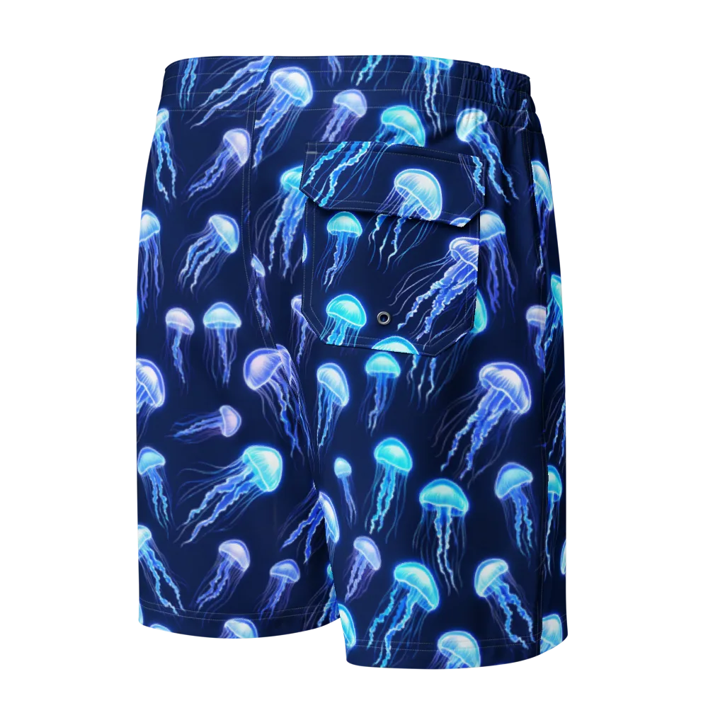Electric Jellyfish on Men's Board Shorts — Back