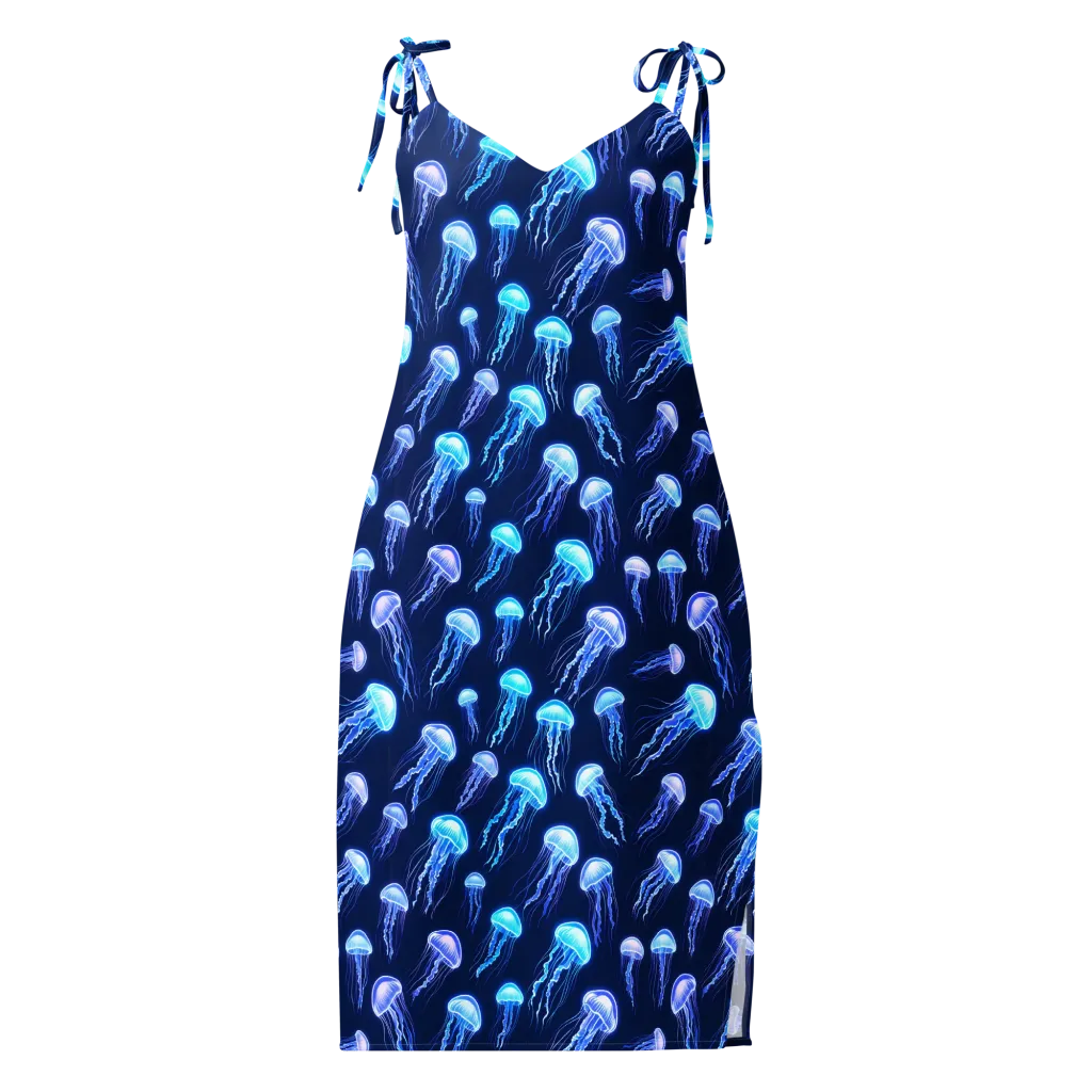 Electric Jellyfish on Slip Dress — Front