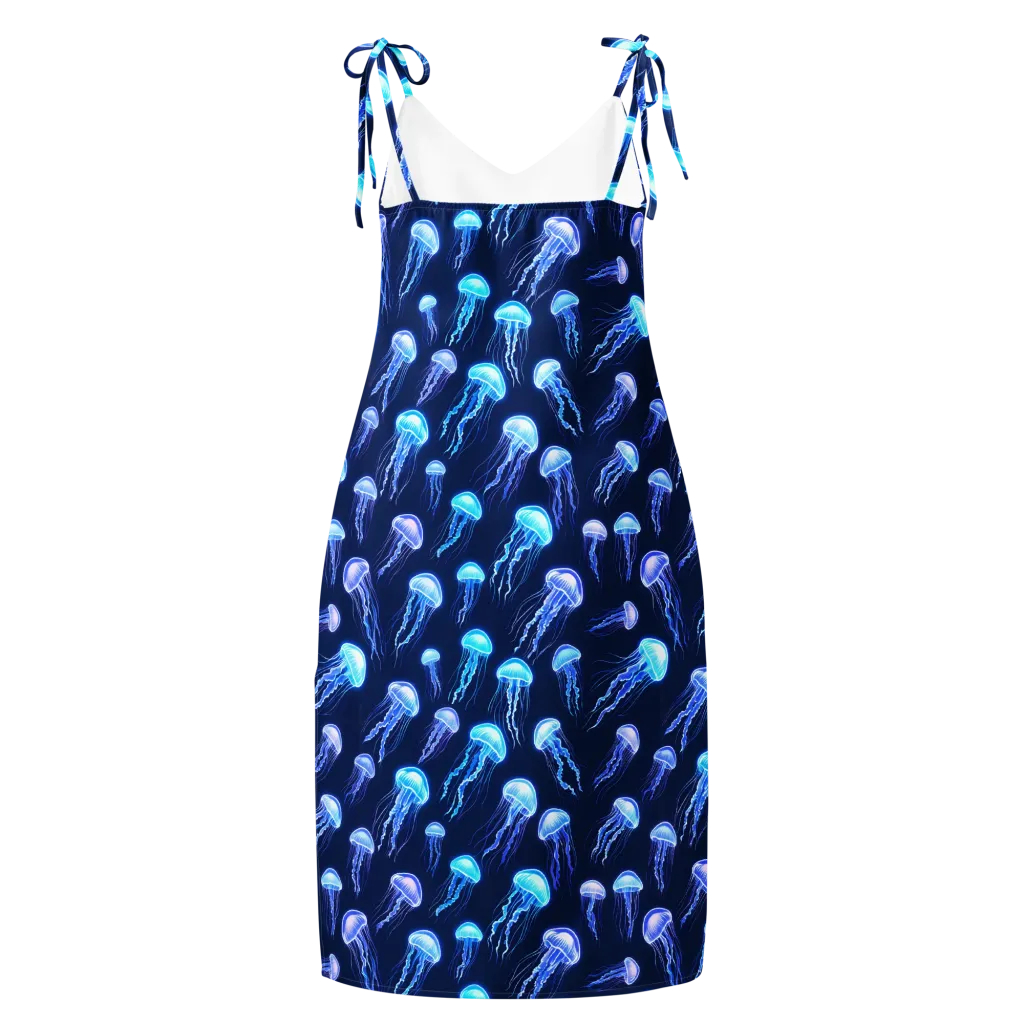 Electric Jellyfish on Slip Dress — Back