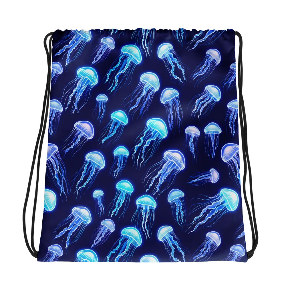 Electric Jellyfish on Drawstring Bag — Photo