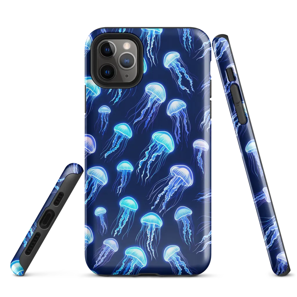Electric Jellyfish on Tough Case for iPhone® — Front