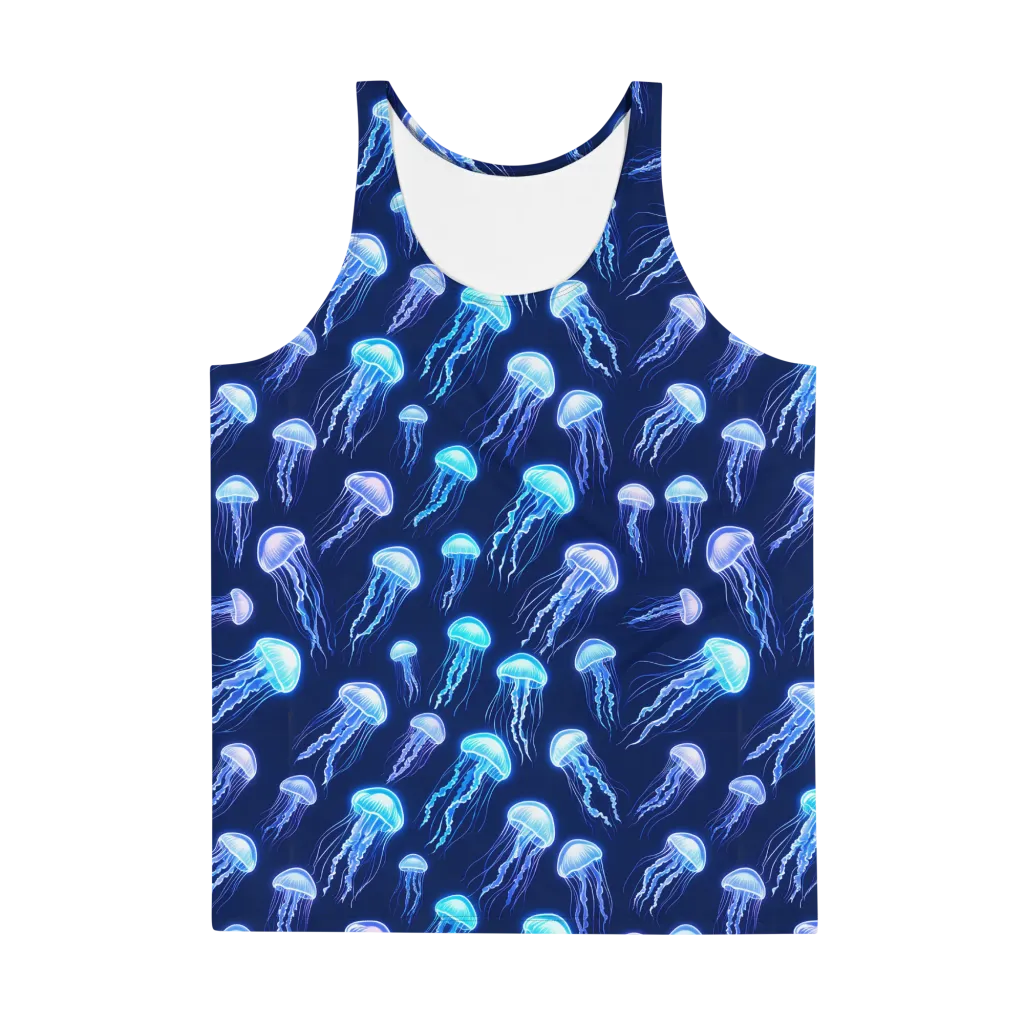 Electric Jellyfish on Men's Tank Top — Front