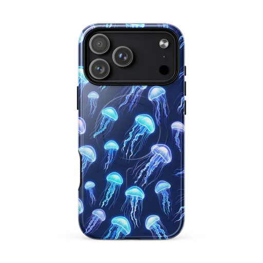 Electric Jellyfish on a MagSafe Tough Case for iPhone®