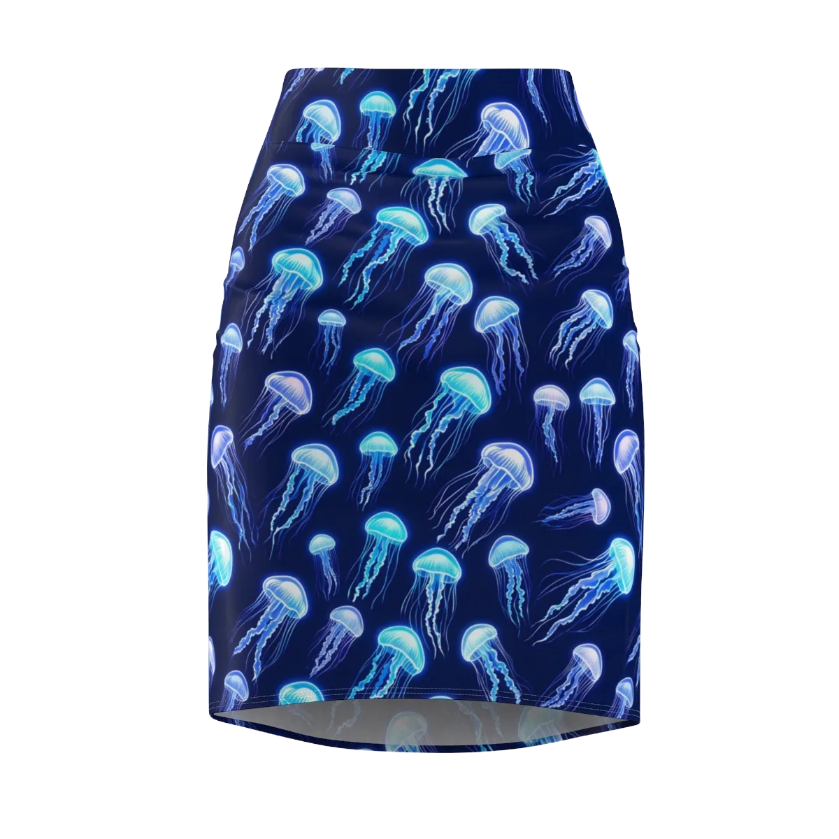 Electric Jellyfish on Pencil Skirt — Front