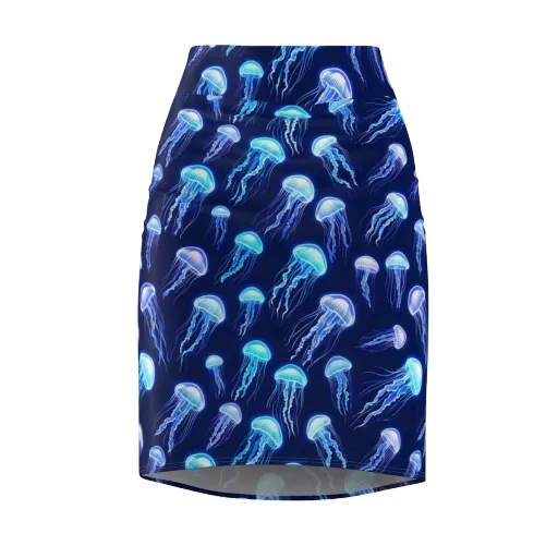 Electric Jellyfish on a Pencil Skirt