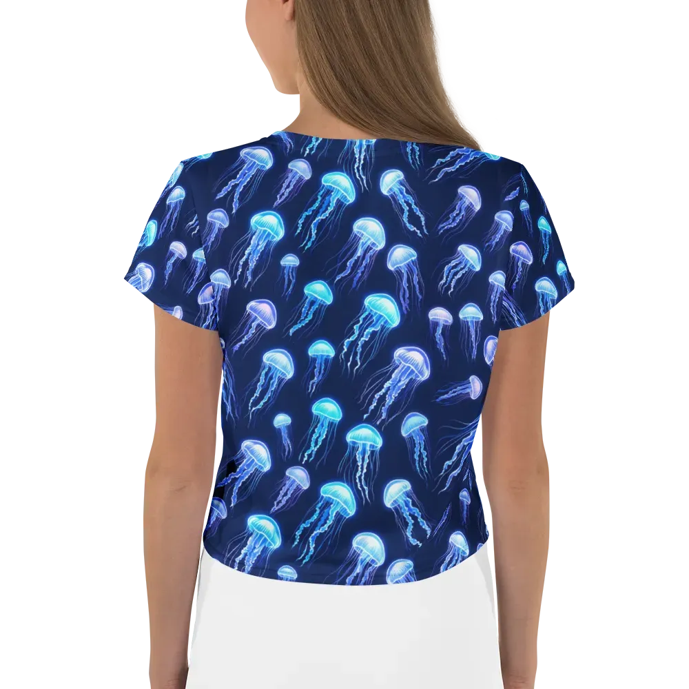 Electric Jellyfish on Crop Tee — Back