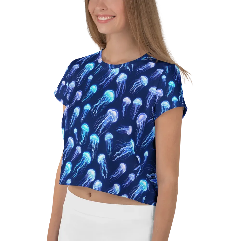 Electric Jellyfish on Crop Tee — Left