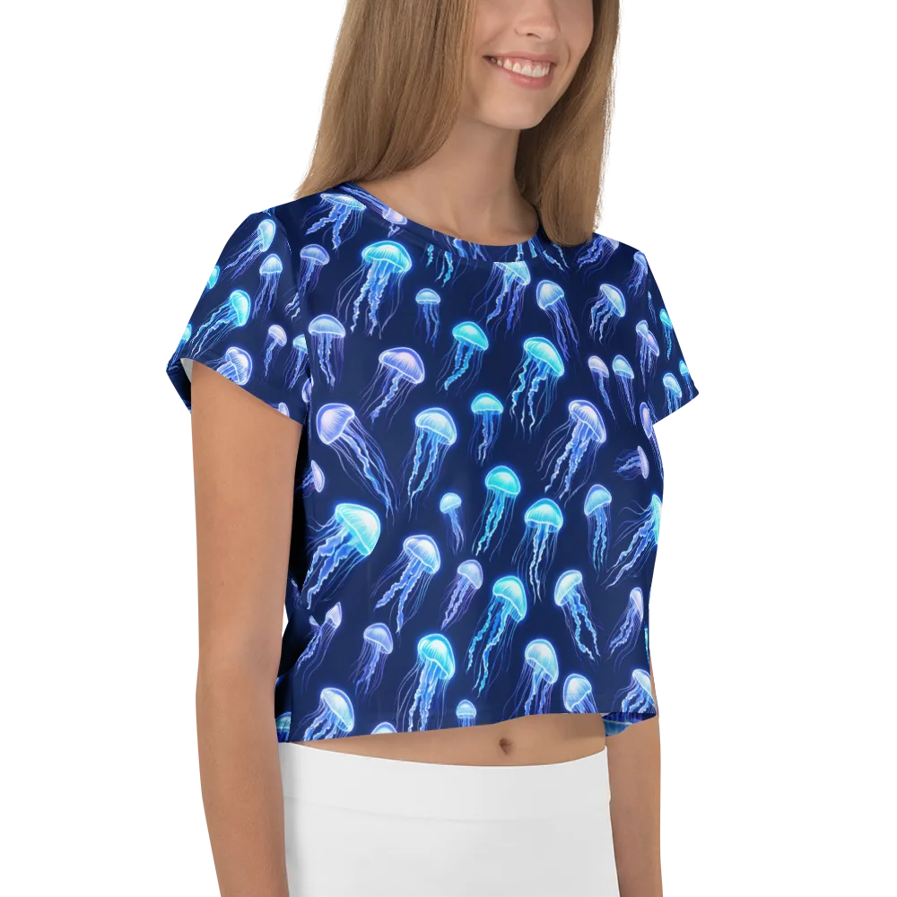 Electric Jellyfish on Crop Tee — Right