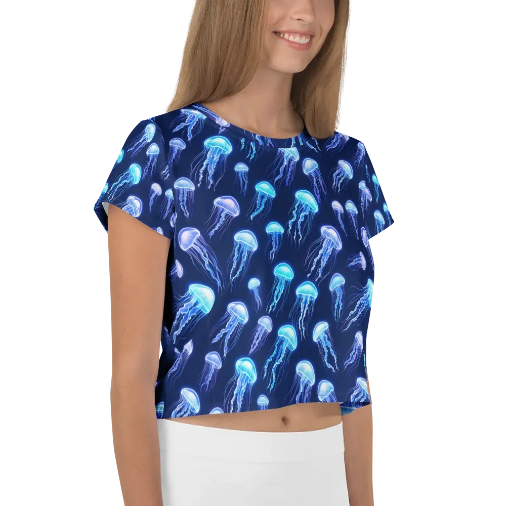 Electric Jellyfish on Crop Tee — Right
