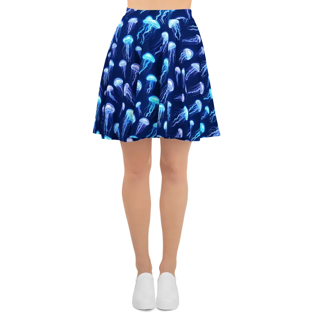 Electric Jellyfish on Skater Skirt — Front
