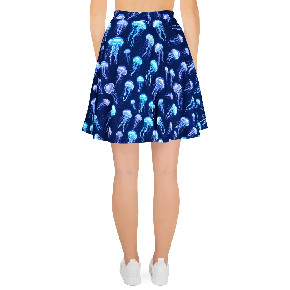 Electric Jellyfish on Skater Skirt — Back