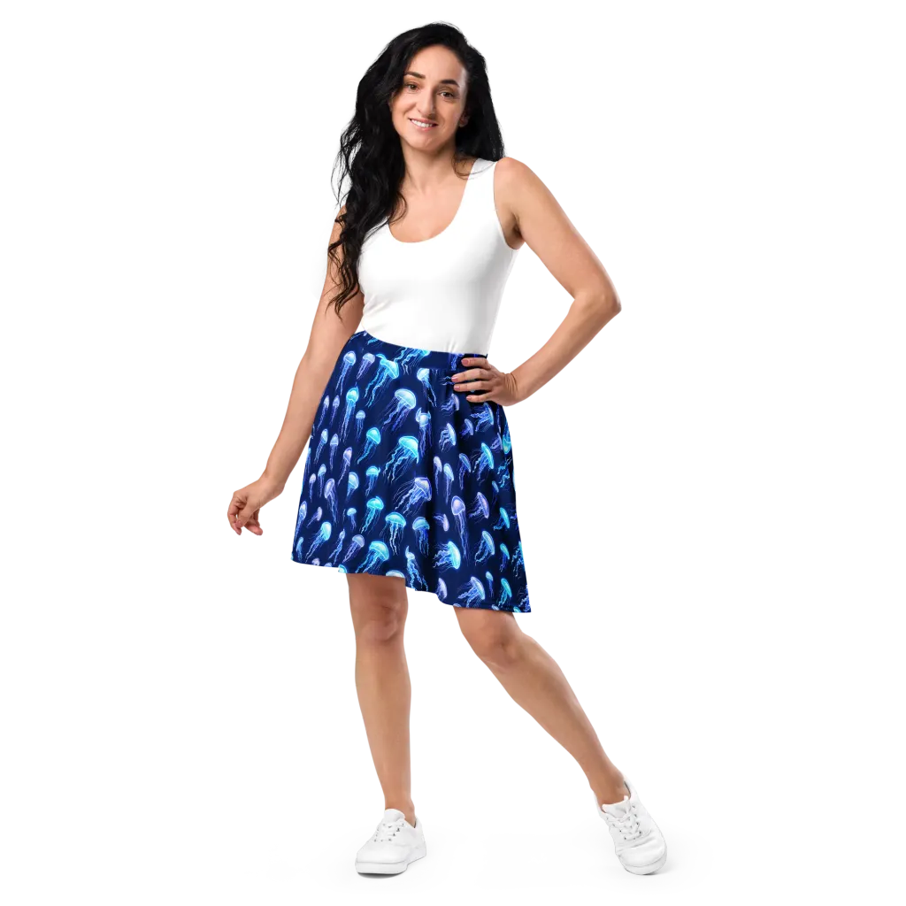 Electric Jellyfish on Skater Skirt — Front