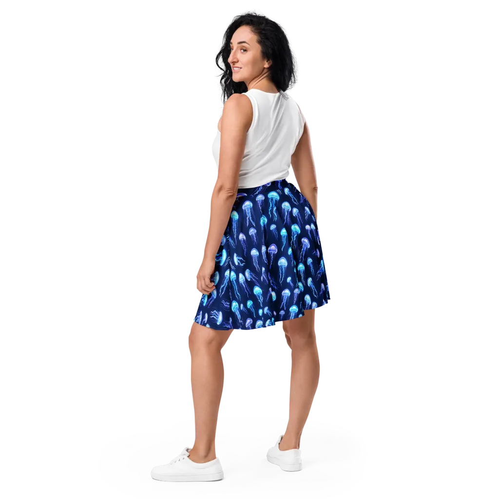 Electric Jellyfish on Skater Skirt — Back