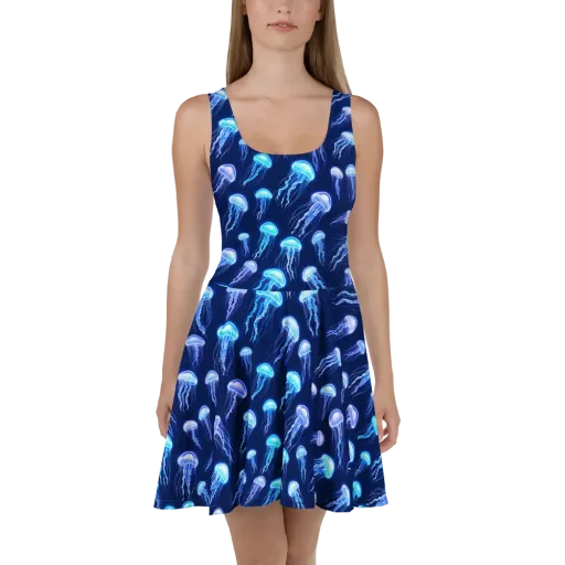 Electric Jellyfish on a Skater Dress