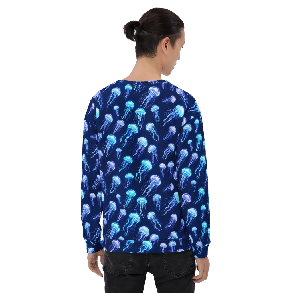 Electric Jellyfish on Sweatshirt — Back
