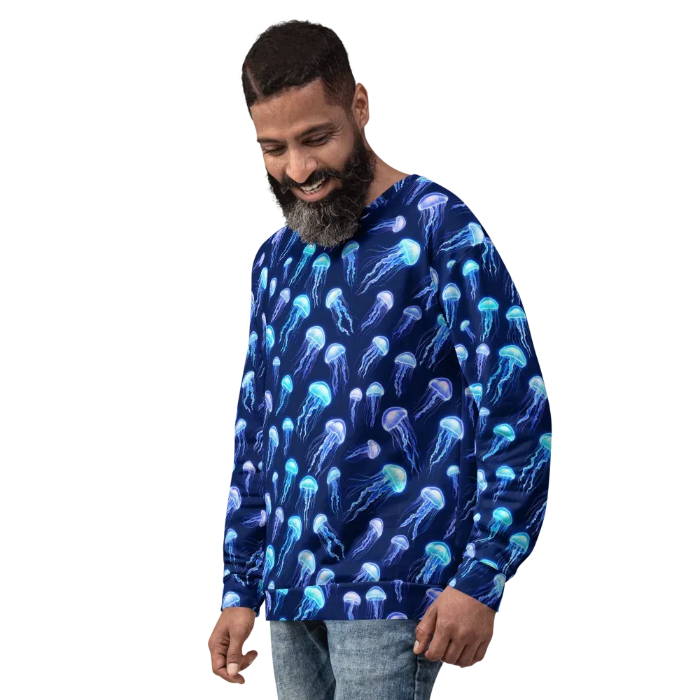 Electric Jellyfish on Sweatshirt — Left Front