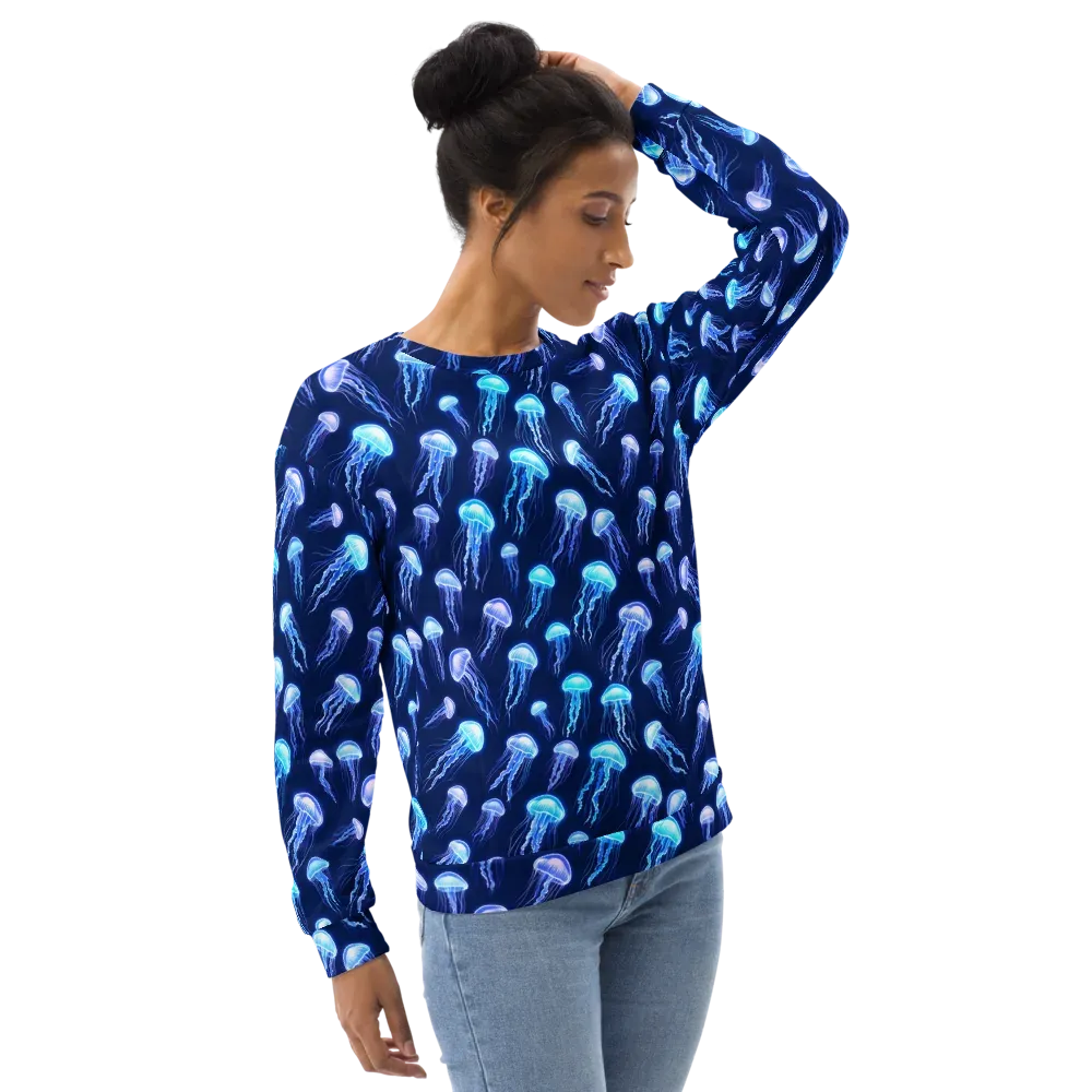 Electric Jellyfish on Sweatshirt — Right Front