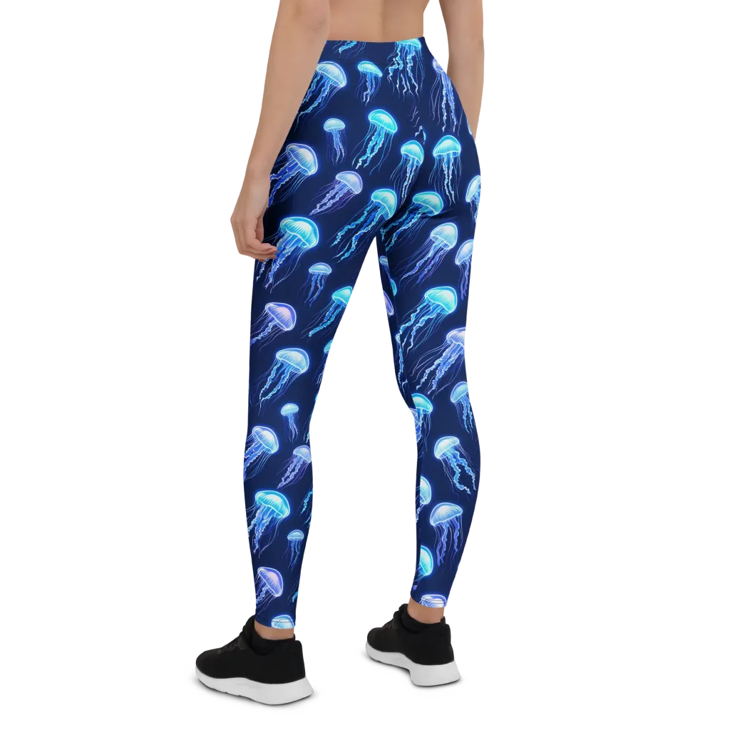 Electric Jellyfish on Leggings — Back