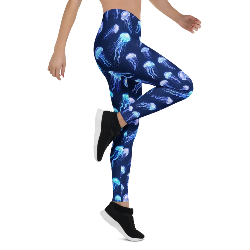 Electric Jellyfish on Leggings — Right