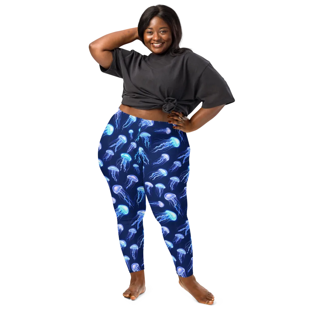 Electric Jellyfish on Leggings — Front