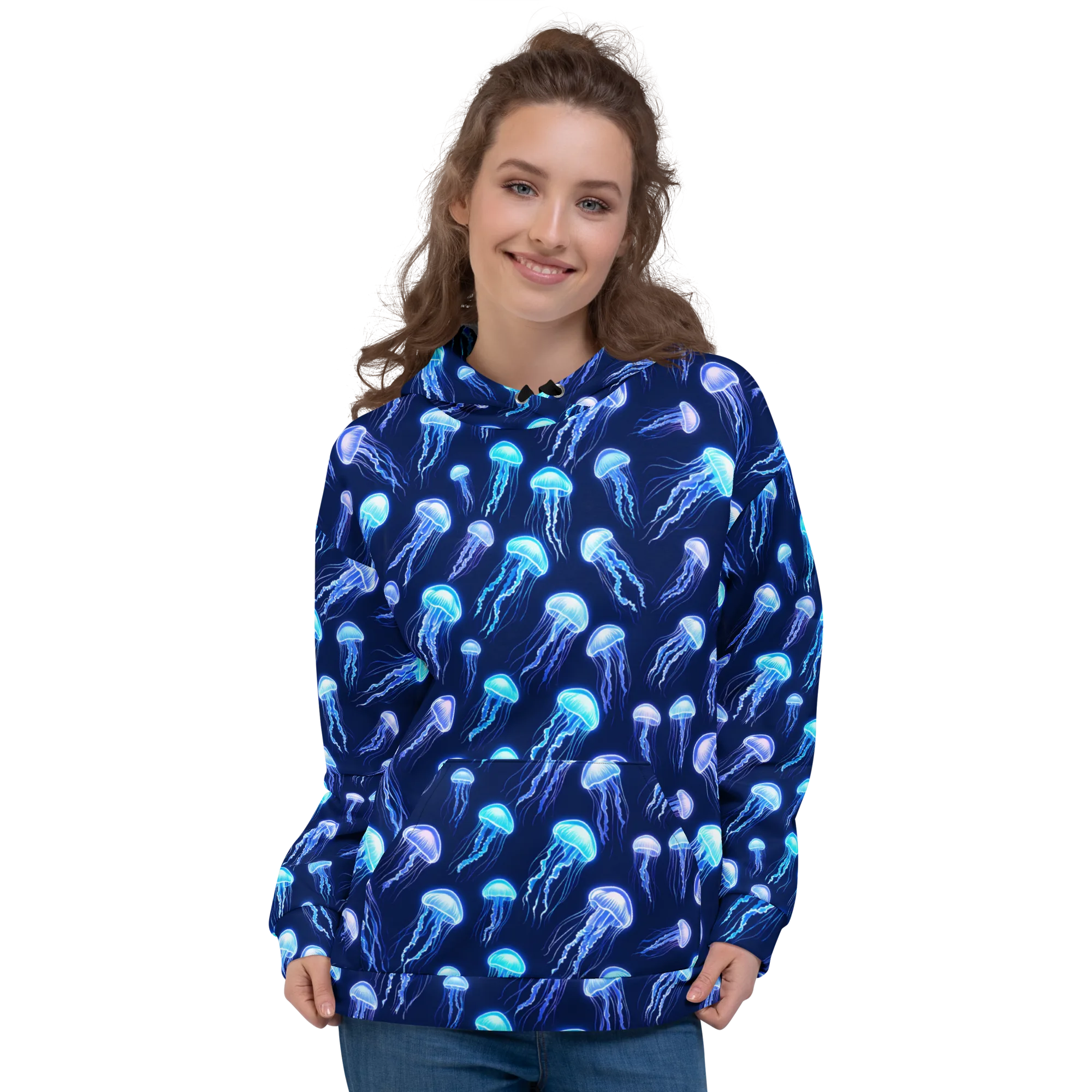 Electric Jellyfish on Hoodie — Front