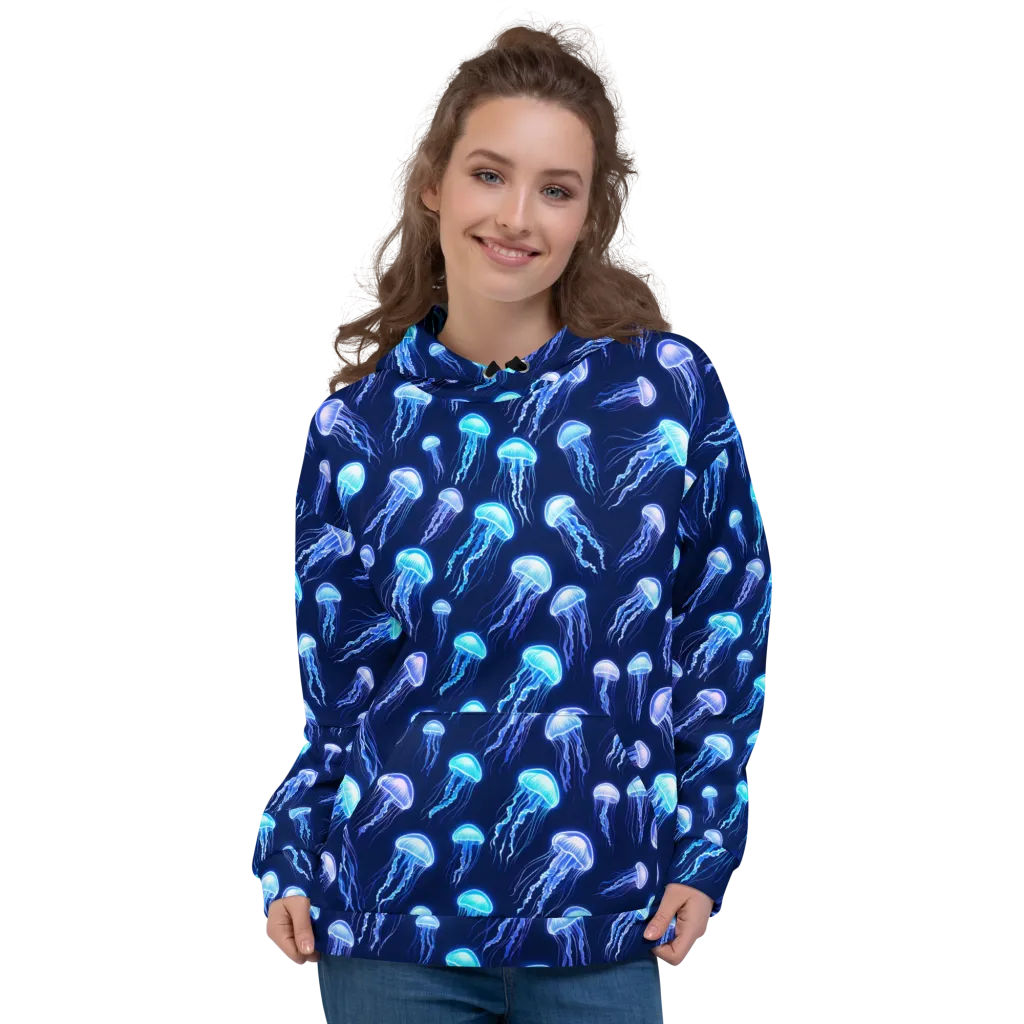 Electric Jellyfish on Hoodie — Front