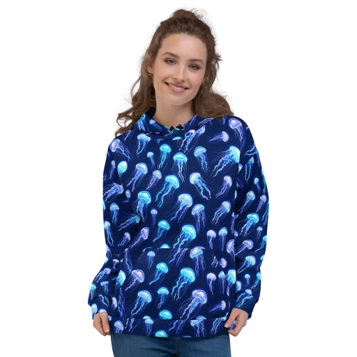 Electric Jellyfish on a Hoodie