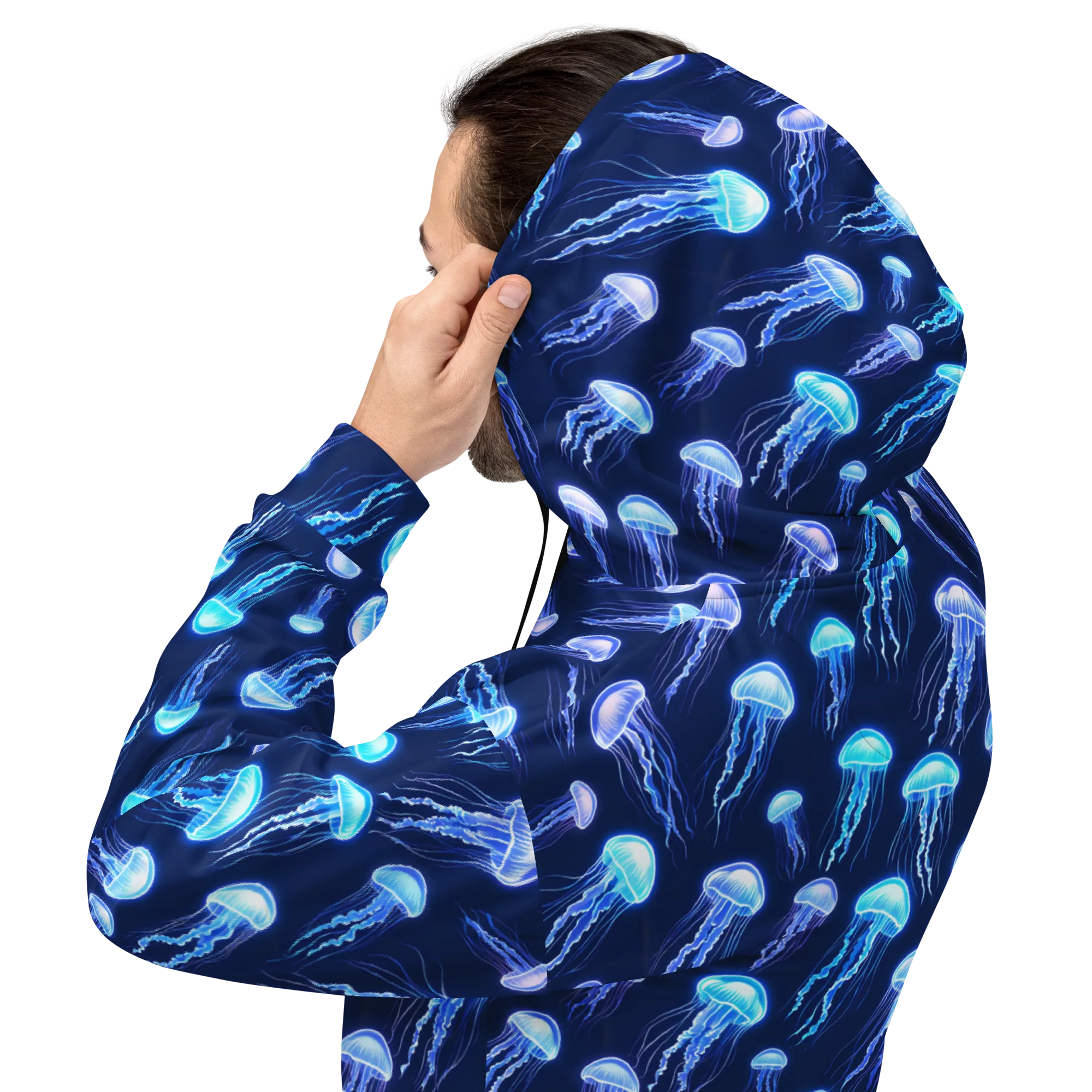 Electric Jellyfish on Hoodie — Back