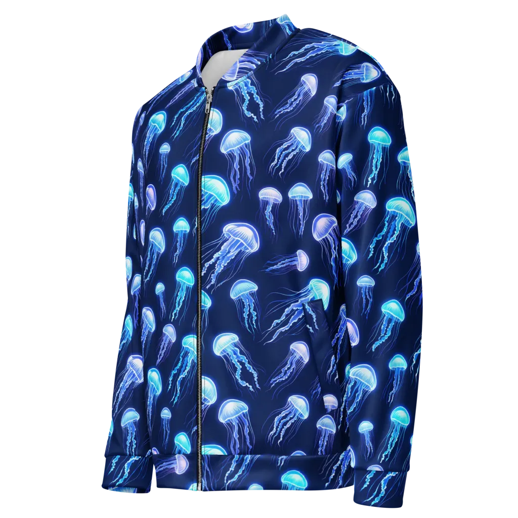 Electric Jellyfish on Bomber Jacket — Left Front