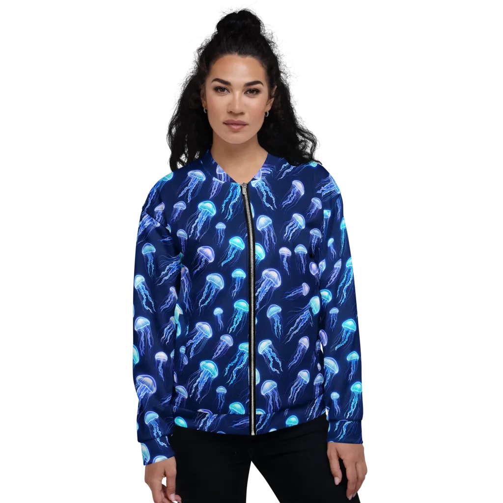 Electric Jellyfish on Bomber Jacket — Front