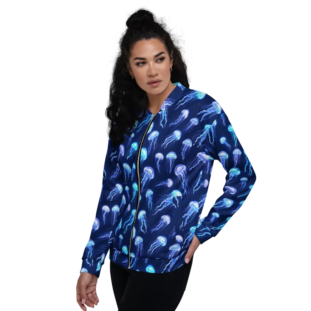 Electric Jellyfish on Bomber Jacket — Left