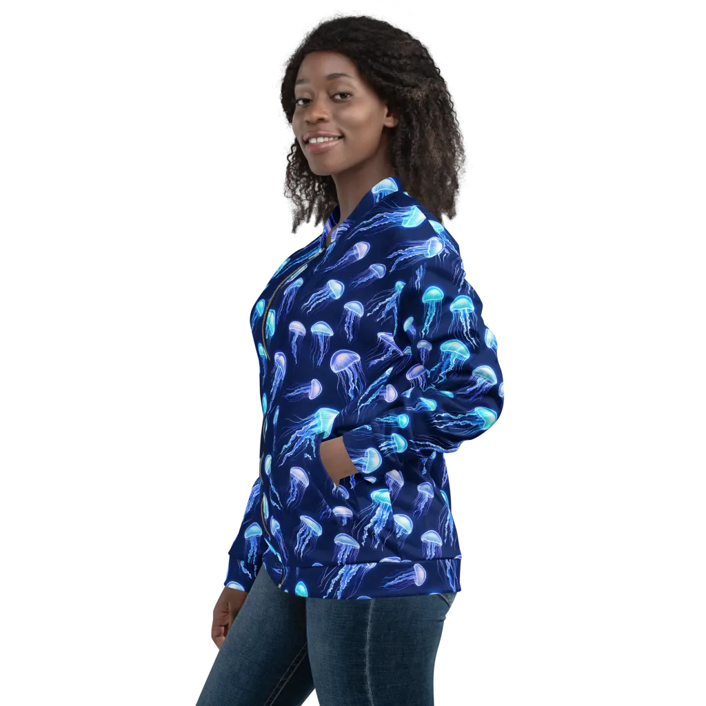 Electric Jellyfish on Bomber Jacket — Left