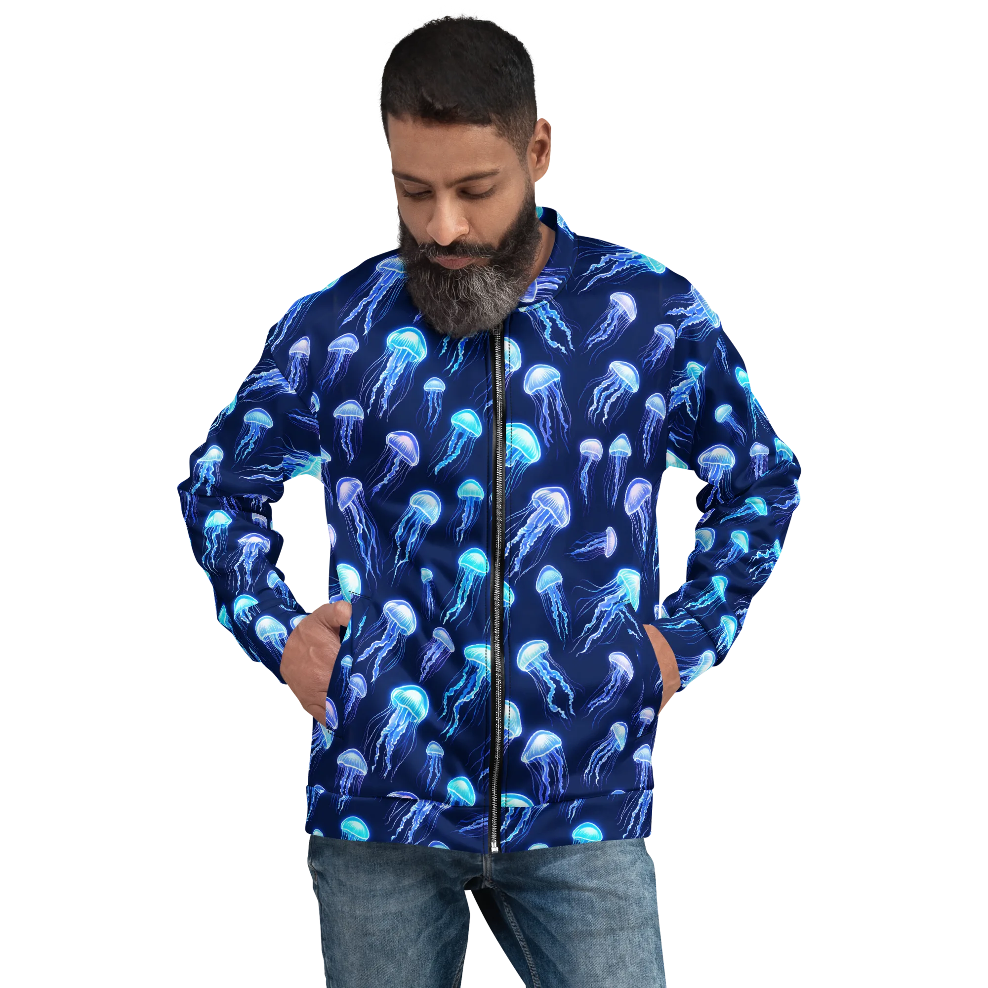 Electric Jellyfish on Bomber Jacket — Front