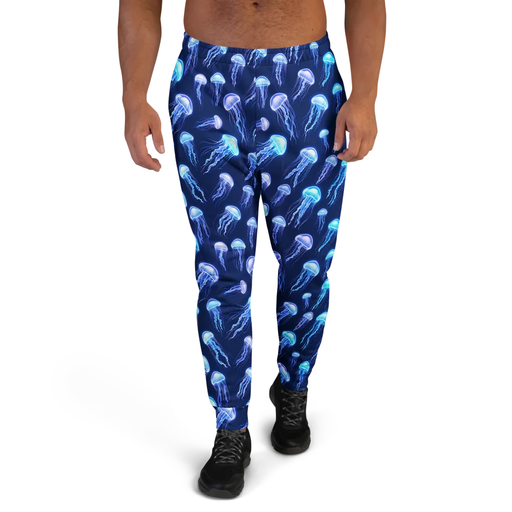 Electric Jellyfish on Men's Joggers — Front